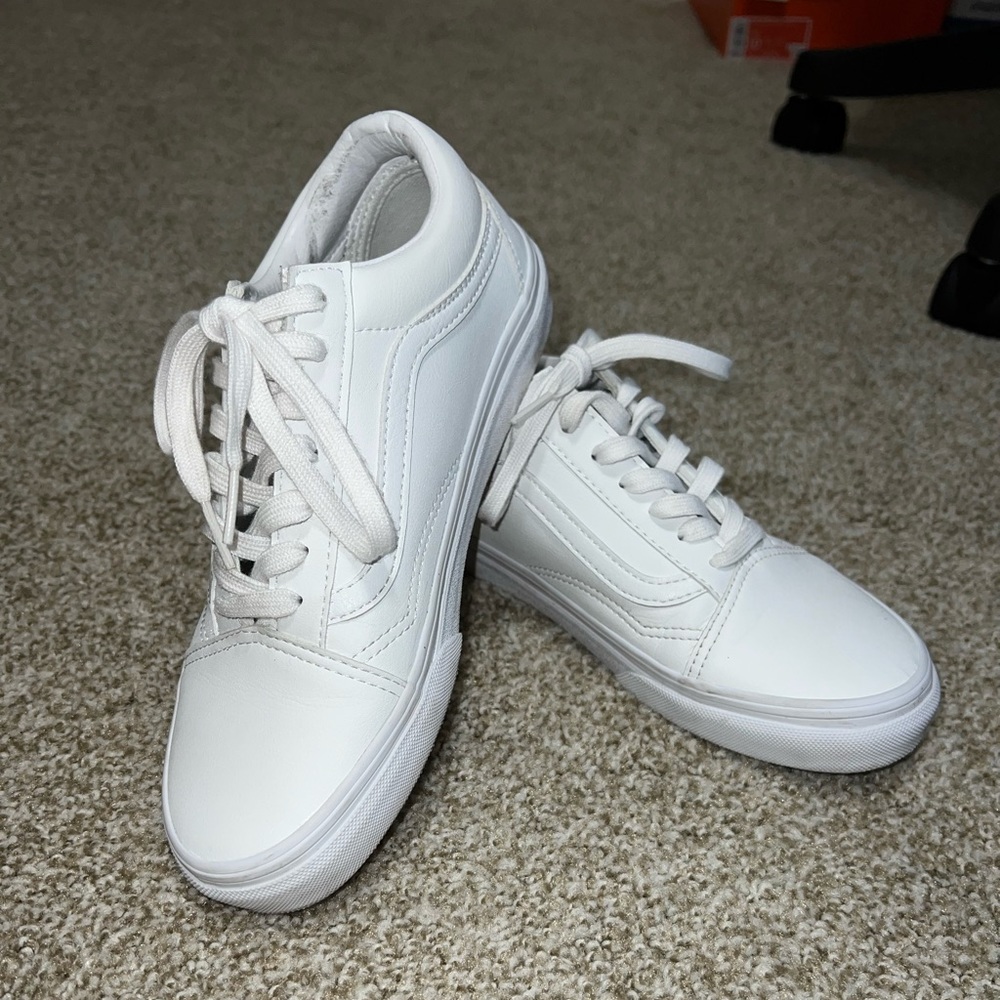 Vans white leather